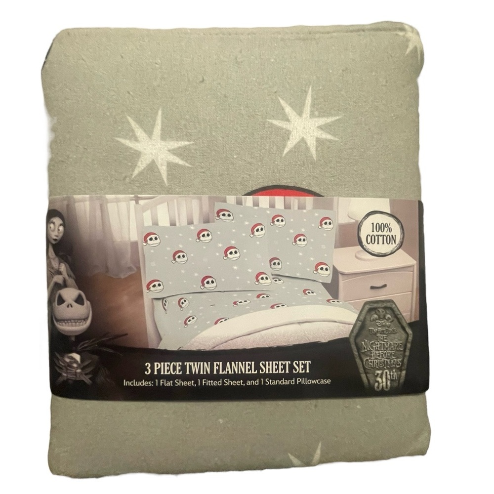 NWT Nightmare Before Christmas 3 Piece Twin Flannel Sheet Set (2 Available)
